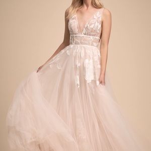 BHLDN Hearst Gown in Silver / size 8